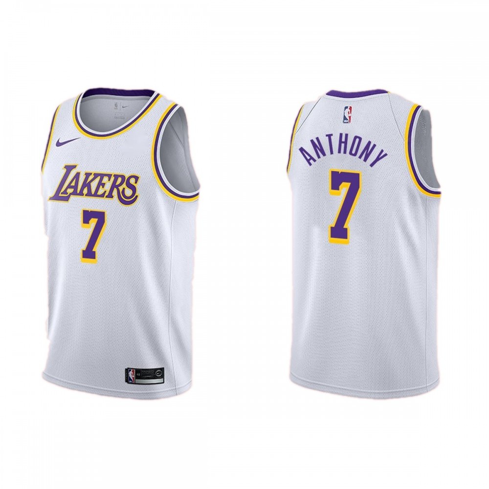 Men's Los Angeles Lakers Carmelo Anthony #7 White 2020/21 Swingman Jersey - Association Edition-Pro Kit Vault | Brand New 26/27 Sports Jerseys